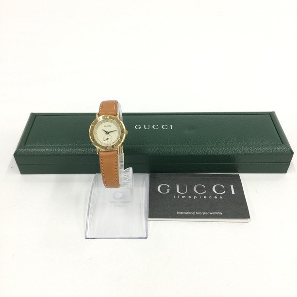 GUCCI グッチ SS/革 3000.2.L クオーツ 腕時計 箱付【CCAS2021】_画像2