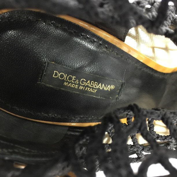 DOLCE&GABBANA ドルチェ&ガッバーナ パテント メッシュ ヒール パンプス 箱付き 【CCBC5039】の画像5