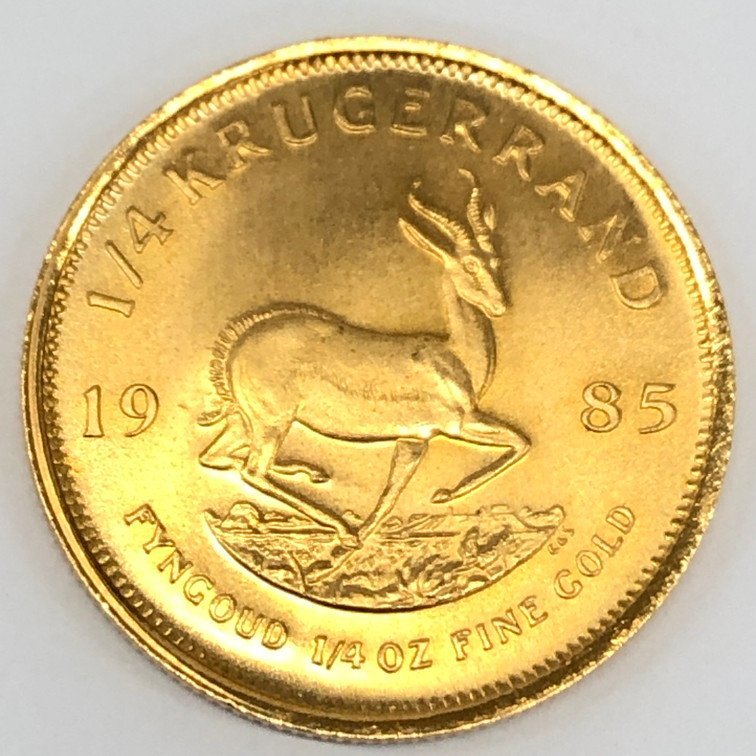 K22　南アフリカ共和国　クルーガーランド金貨　1/4oz　1985　総重量8.4g【CBAM0019】_画像1