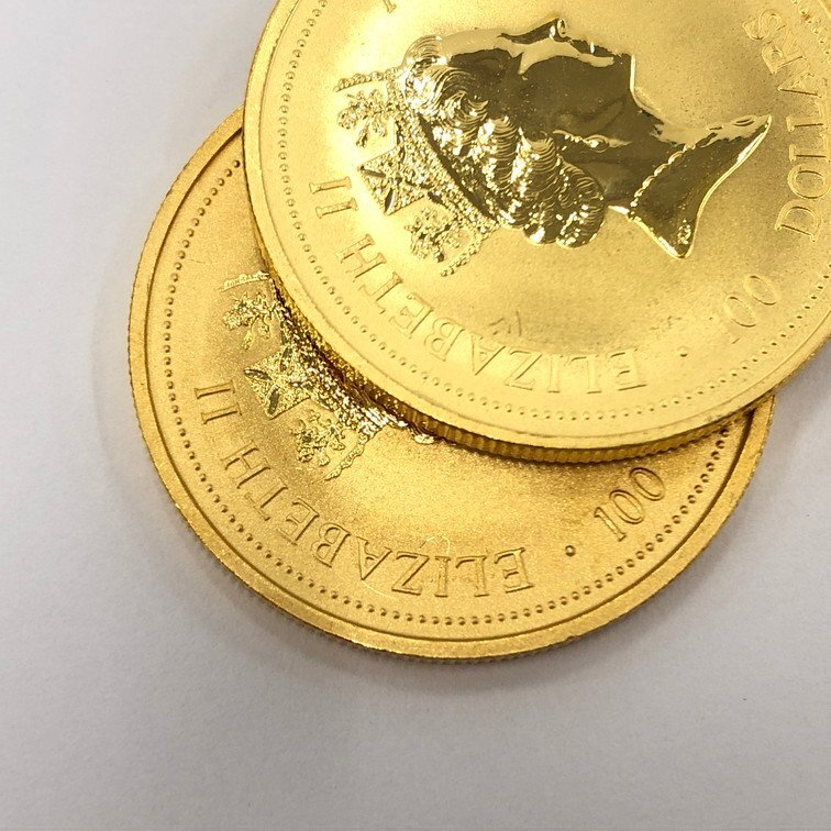 K24IG カナダ メイプルリーフ金貨 カンガルー金貨 1oz 10枚おまとめ 総重量311.7g【CCAI2014】_画像10