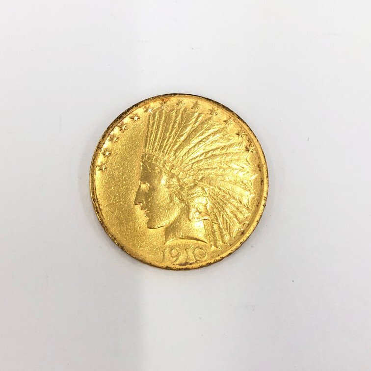 K21.6 インディアン金貨 16.8g 10ドル【CCAJ3035】_画像1