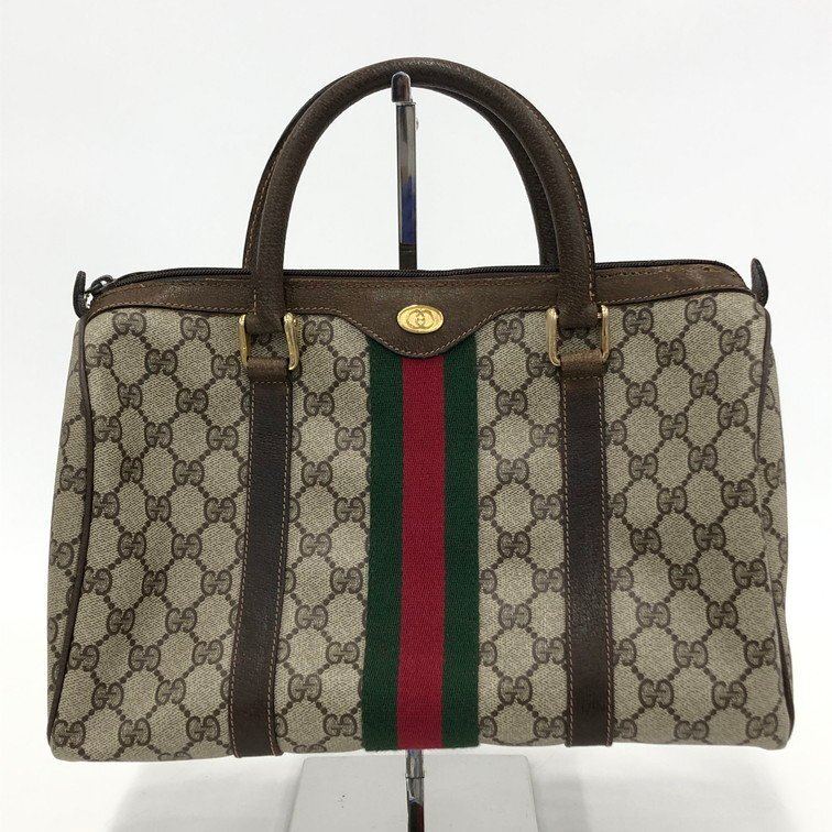 GUCCI グッチ オールドグッチ シェリーライン ハンドバッグ ボストンバッグ 010・378【CCAN2091】_画像1