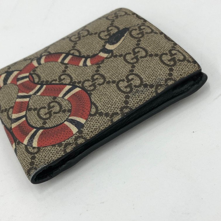 GUCCI グッチ GGスプリーム キングスネークプリント 二つ折り財布 451266-2778【CCAN2039】_画像3