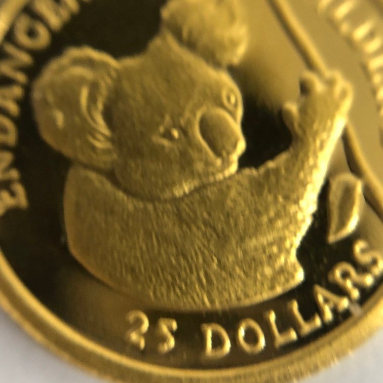 K24 クック諸島 コアラ 25ドル金貨 1/20oz 総重量1.3g【CCAL7058】の画像3