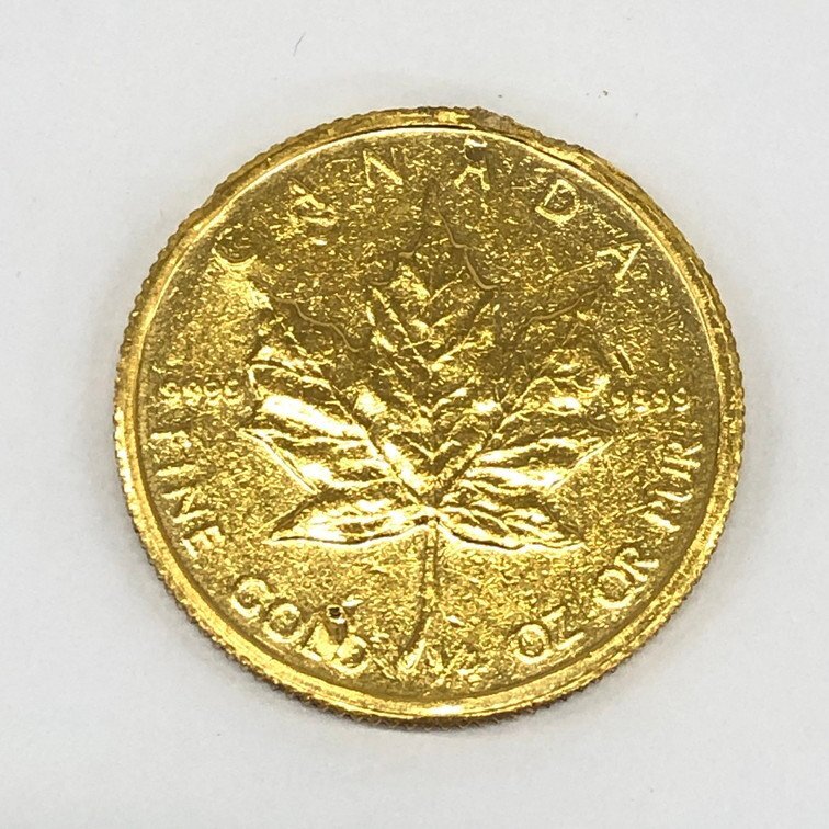 K24IG　カナダ　メイプルリーフ金貨　1/4oz　1985　総重量7.7g【CCAL7041】_画像1
