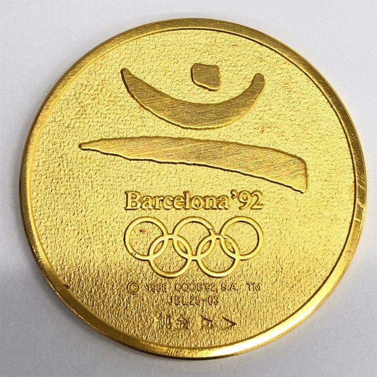 K24 純金メダル 1000刻印 2枚まとめ バルセロナ五輪記念 ほか 総重量50.6g【CCAL7033】の画像5
