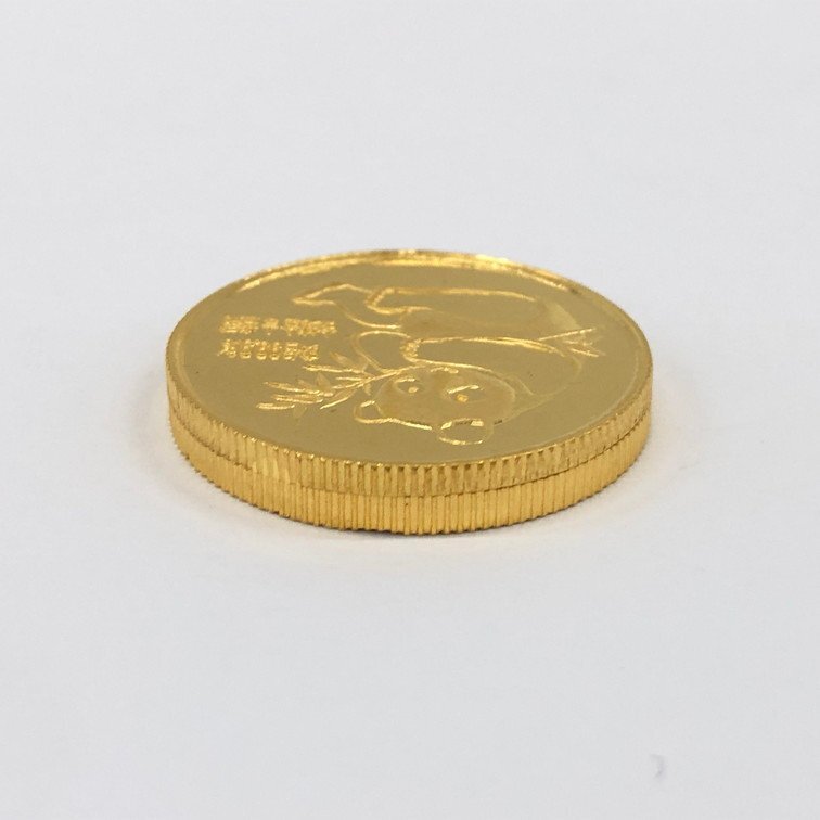 K24IG 中華人民共和国 パンダ金貨 1/4oz 2点 おまとめ 総重量15.6ｇ【CCAN6059】_画像5