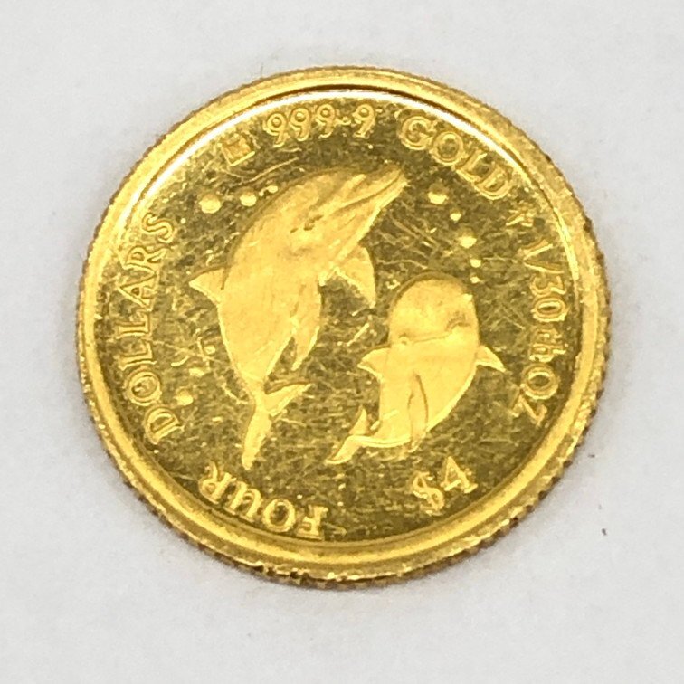 K24 純金 クック島金貨 イルカ 1/30オンス 1.1g【CCAN1002】の画像2