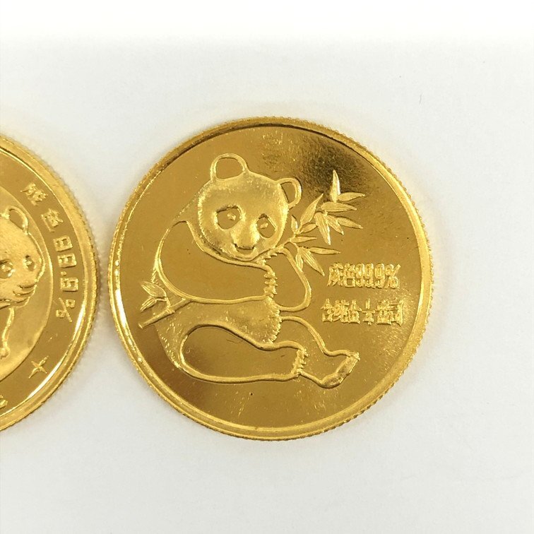K24IG 中華人民共和国 パンダ金貨 1/4oz 2点 おまとめ 総重量15.6ｇ【CCAN6059】_画像3
