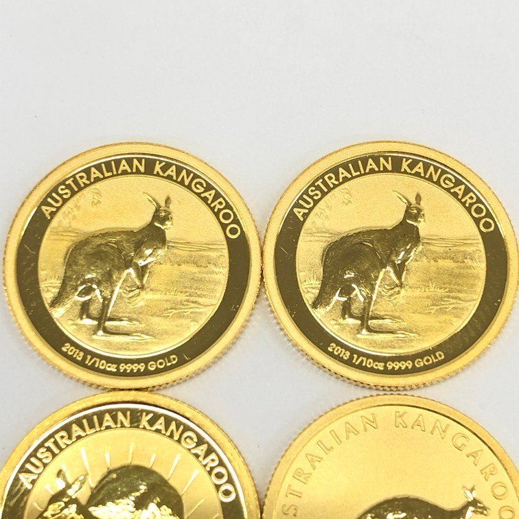 K24IG オーストラリア カンガルー金貨 1/10oz 4点 おまとめ 総重量12.4ｇ【CCAN6061】の画像3