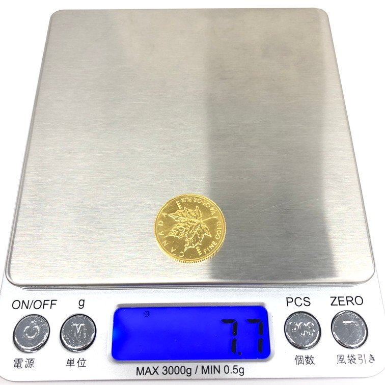 K24IG カナダ メイプルリーフ金貨 1/4oz 総重量7.7ｇ【CCAN6067】_画像7