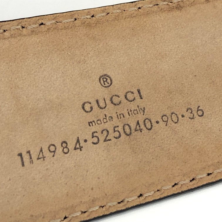 GUCCI グッチ シマ ベルト 114984・525040・90・36【CCAP7086】_画像8