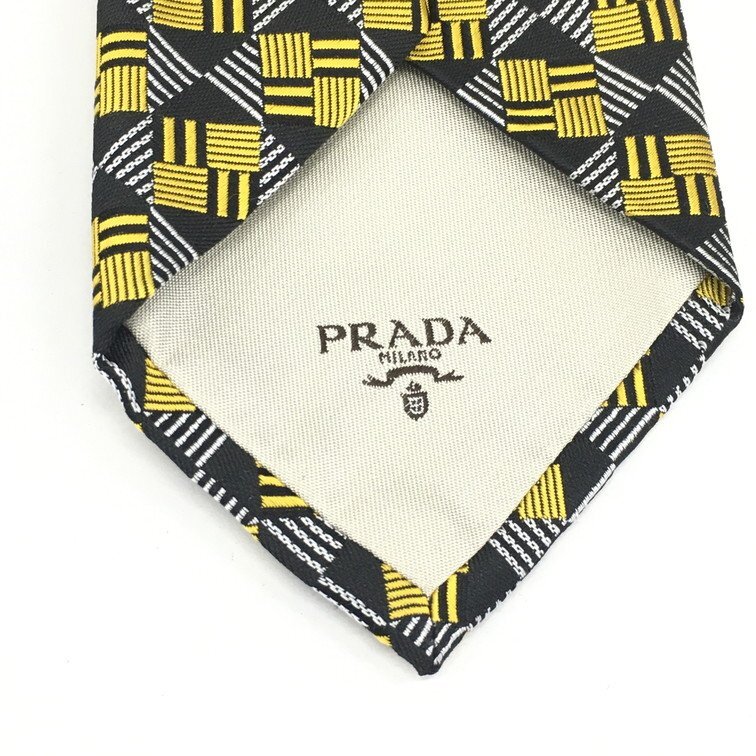 PRADA プラダ ネクタイ 黄色系 柄 98339 34767 箱付き【CCAR8017】_画像5