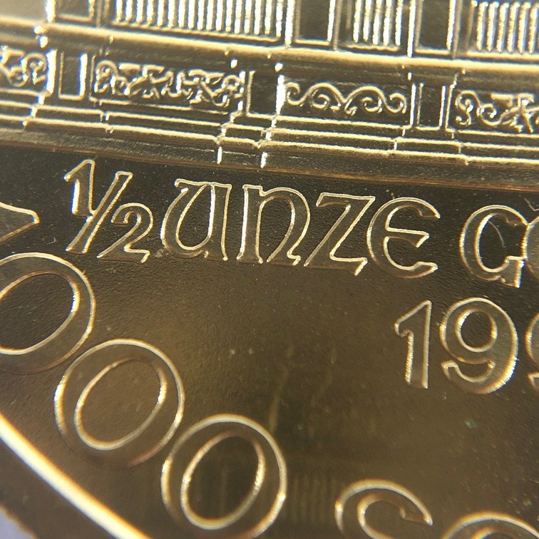 K24IG オーストリア ウィーン金貨 ハーモニー 1/2oz 総重量15.6ｇ【CCAT0019】_画像4