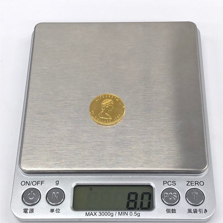 K24IG カナダ メイプルリーフ金貨 1/4oz 総重量8.0ｇ【CCAU0023】_画像8