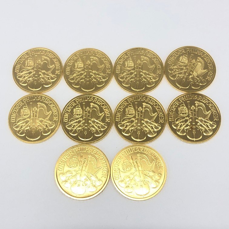 K24IG オーストリア ウィーン金貨 ハーモニー 1/2oz 10点 おまとめ 総重量155.8ｇ【CCAT0044】の画像1