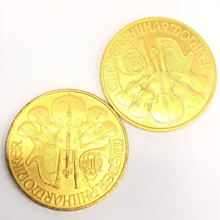 K24IG メイプルリーフ金貨 ウィーン金貨 ハーモニー 1/4oz 3枚まとめ 総重量23.2g【CCAR7087】_画像4