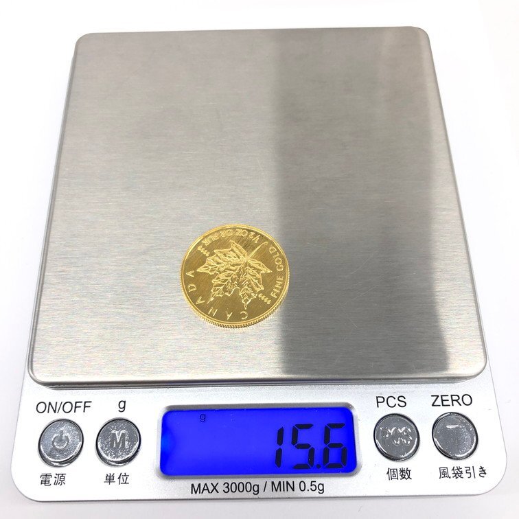 K24IG カナダ メイプルリーフ金貨 1/2oz 1993 総重量15.6g【CCAR6004】の画像7