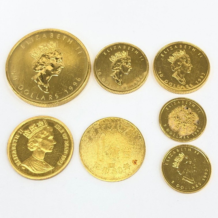 K24IG 純金 金貨 7枚まとめ メイプルリーフ金貨 キャット金貨 ほか 総重量65.0g【CCAR6055】の画像4