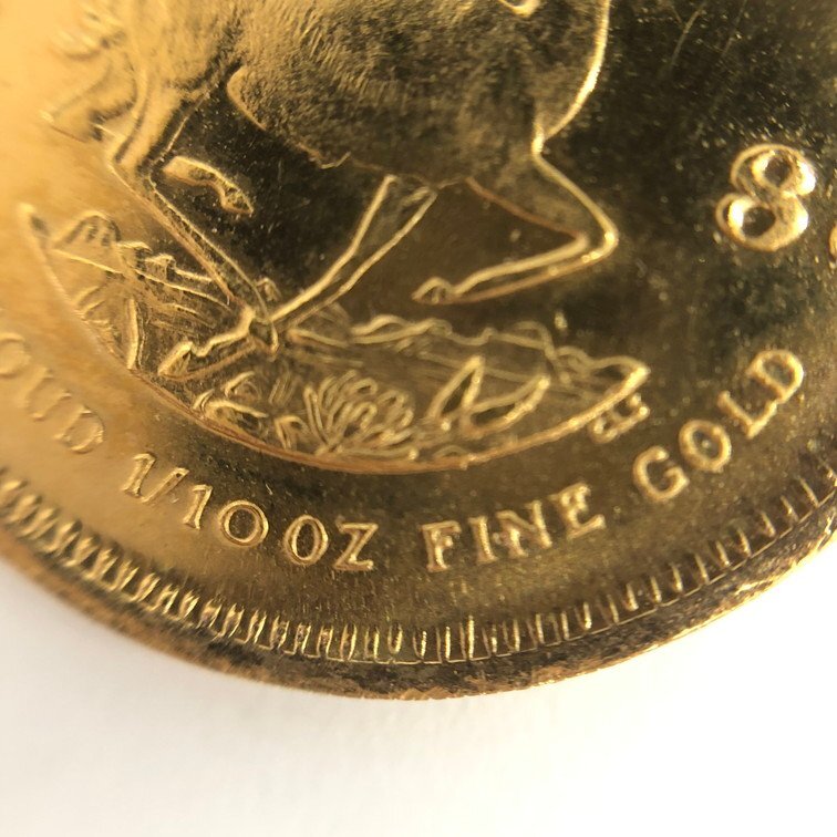 K22　南アフリカ共和国　クルーガーランド金貨　1/10oz　1988　総重量3.3g【CCAR6044】_画像4
