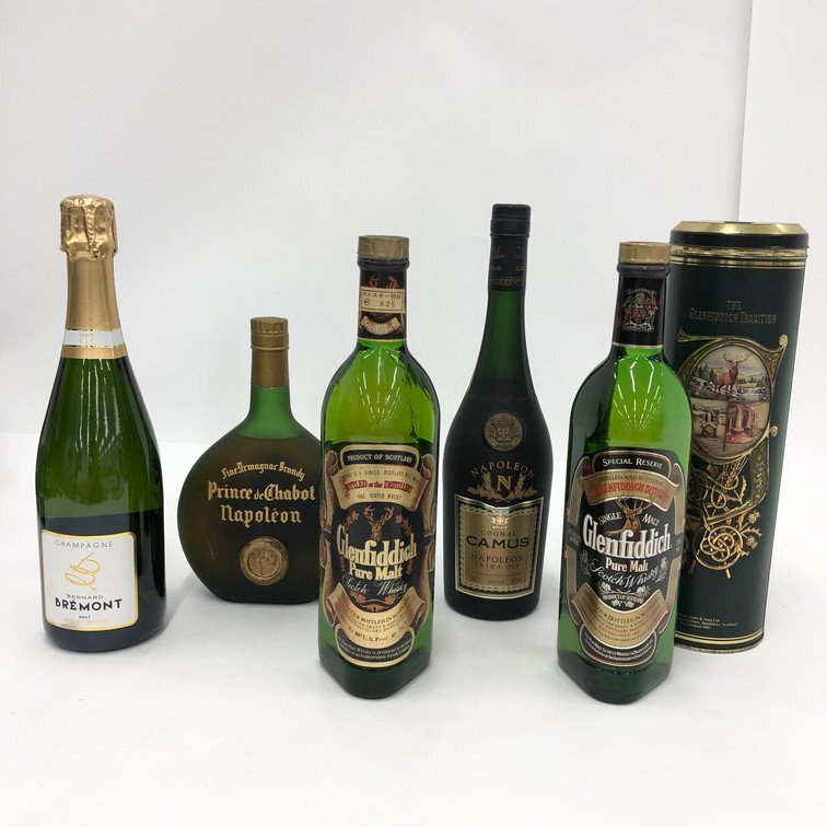 CAMUS/GLENFIDDICH/Prince de Chabot 他 ウィスキー ブランデー など 12.5～43％ 700～750ml 5本 おまとめ 未開栓 国外酒【CCAU2021】の画像1