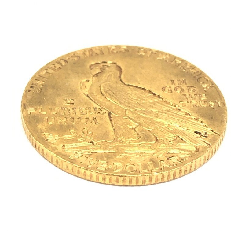 K21.6　アメリカ　インディアン金貨　5ドル　1911　総重量8.3g【CCAR7059】_画像3