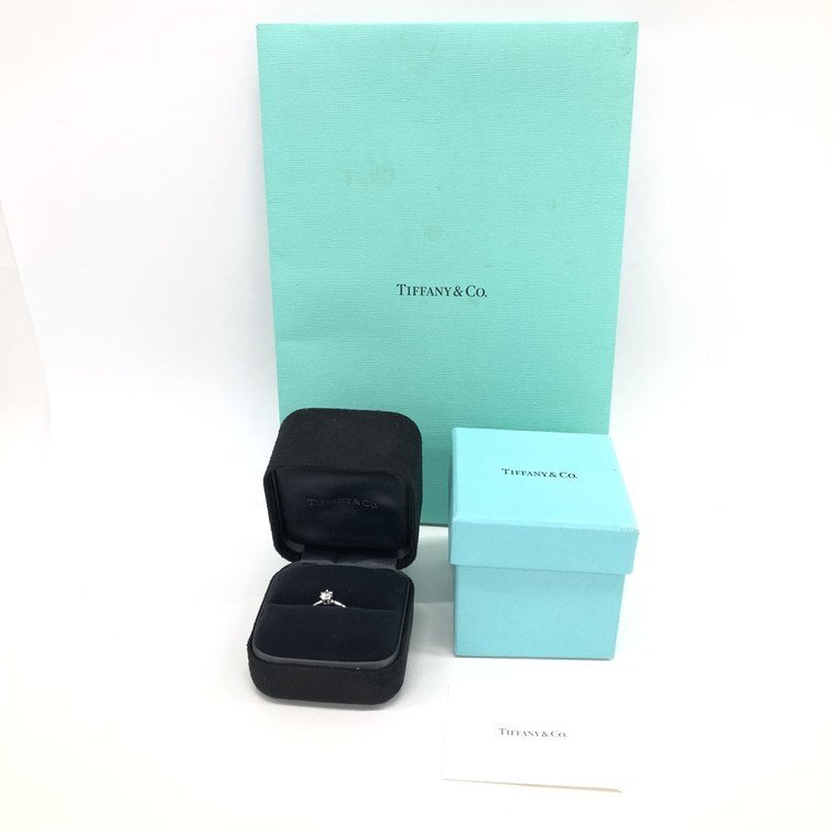 Tiffany & Co. ティファニー ソリテール ダイヤ リング 指輪 Pt950 D0.36ct 9.5号 総重量4.2g 26966744 鑑定書/箱付き【CCAW7008】_画像10