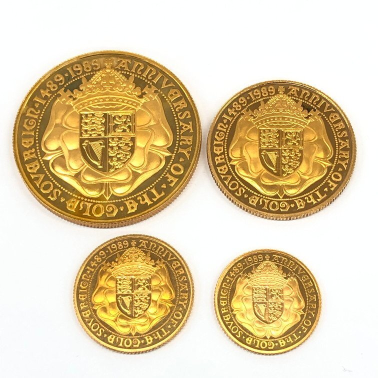 K22 イギリス ソブリン金貨 4枚まとめ 総重量67.9g【CCAT6008】の画像1