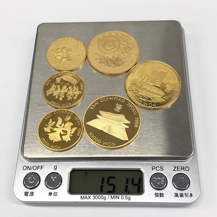 K22 ソウルオリンピック記念 金貨 6点 おまとめ 総重量151.4ｇ【CCAU0003】_画像7