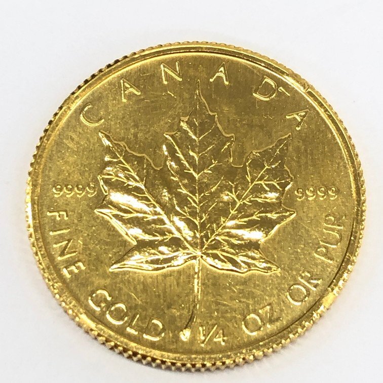 K24IG カナダ メイプルリーフ金貨 1/4oz 総重量8.0ｇ【CCAU0023】_画像2