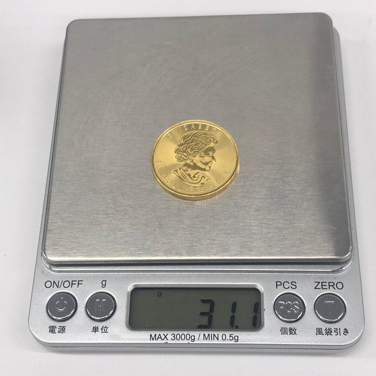 K24IG カナダ メイプルリーフ金貨 1oz 総重量31.1ｇ【CCAT0018】の画像9