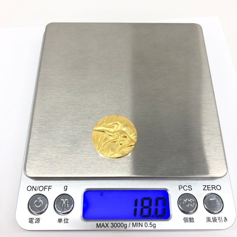 K24　純金メダル　ミュンヘンオリンピック記念　1000刻印　総重量18.0g【CCAT6014】_画像7