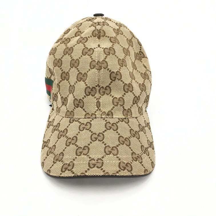 GUCCI グッチ ベースボールキャップ GG ベージュ系 シェリーライン 200035 539517【CCAV4046】_画像1