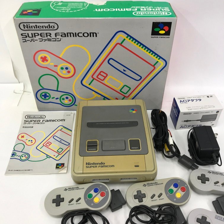  Super Famicom body / soft / controller /AC adaptor . summarize body electrification has confirmed [CCAY5068]