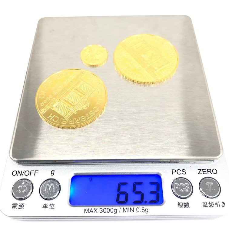  original gold K24 we n gold coin 3 point set gross weight 65.3g[CCAZ7039]