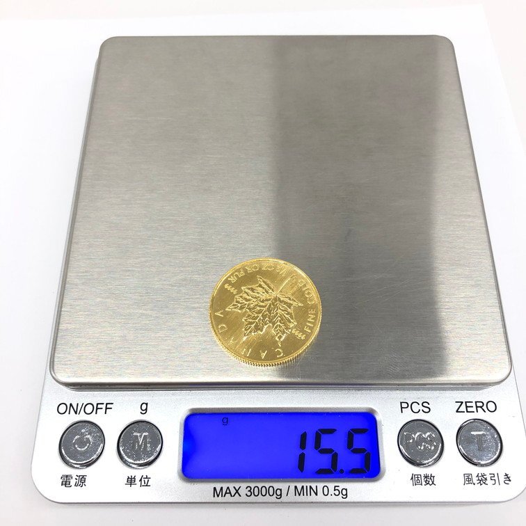 K24 純金 メイプルリーフ金貨 1/2オンス 15.5g【CCAY6034】の画像7