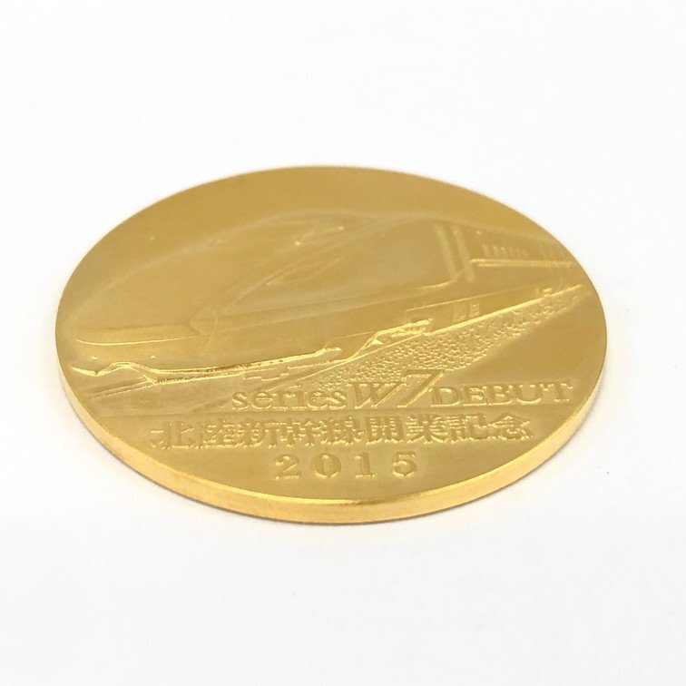  оригинальный золотой 999 печать Hokuriku Shinkansen открытие память золотой монета 13.7g[CCAY6024]