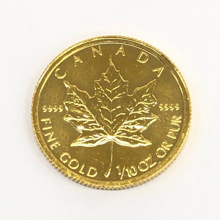 K24 gold money Canada Maple leaf gold coin 20 dollar 5 dollar total 2 point . summarize gross weight 18.8g[CCAY8016]