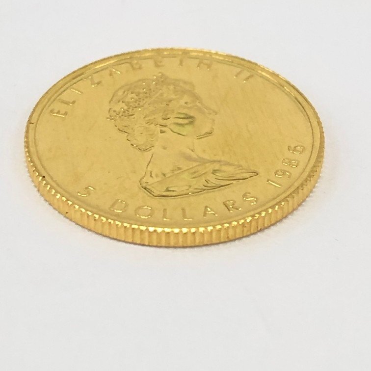 K24　金貨幣　カナダ　メイプルリーフ金貨　5ドル　重量3.1g【CCAY7051】_画像3