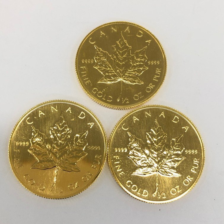 K24 gold money Canada Maple leaf gold coin 20 dollar 5 point . summarize gross weight 78.0g[CCAY8001]