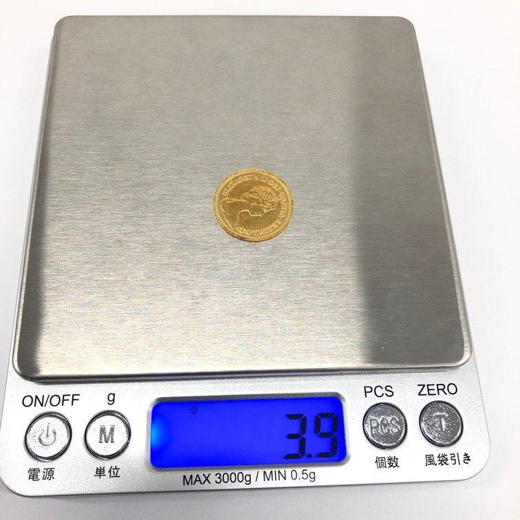 K22 gold money England Sovereign gold coin weight 3.9g[CCAY7031]