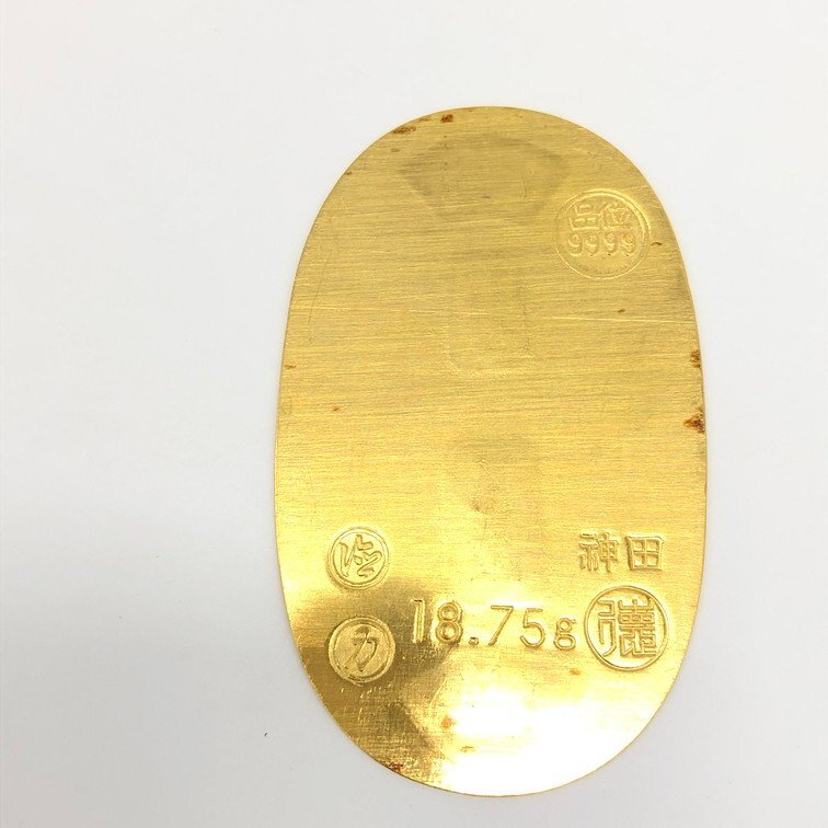 K24 純金小判 純金・9999刻印 重量18.8g【CCAY7078】の画像2