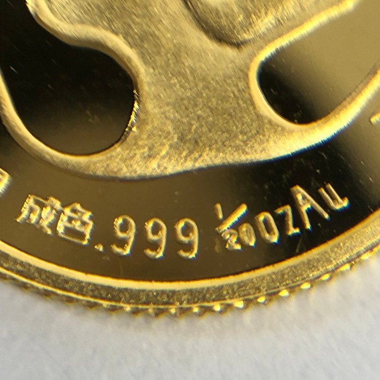 K24 gold money China Panda gold coin 5 point . summarize gross weight 59.3g[CCAY7100]