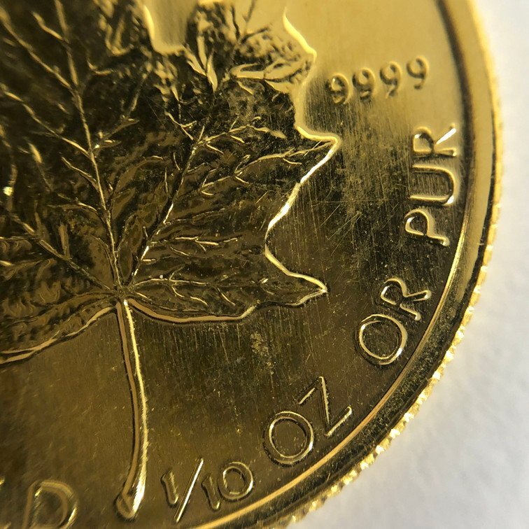 K24　金貨幣　カナダ　メイプルリーフ金貨　5ドル　重量3.1g【CCAY7051】_画像5