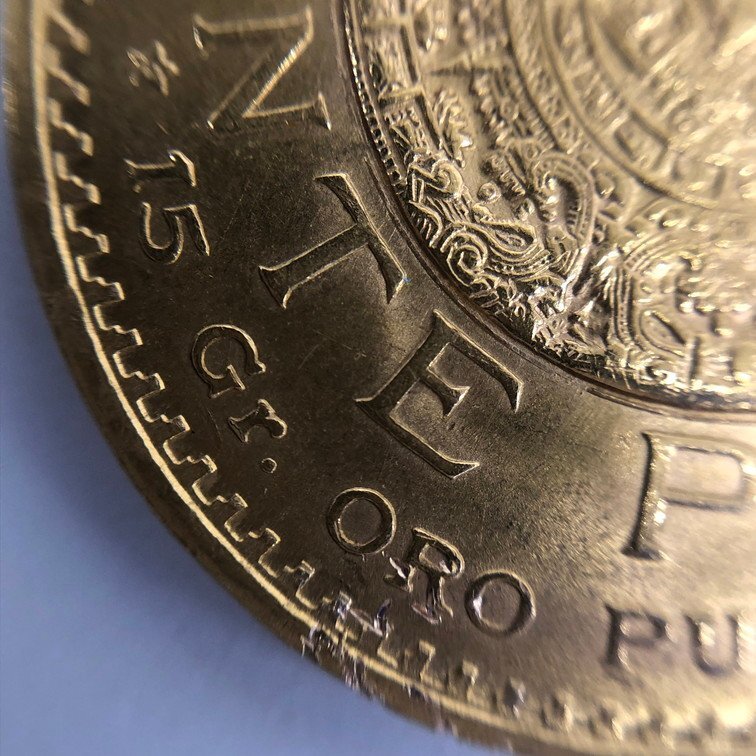 K21.6 金貨幣 メキシコ アステカ金貨 20ペソ 重量16.6g【CCAY7040】の画像4