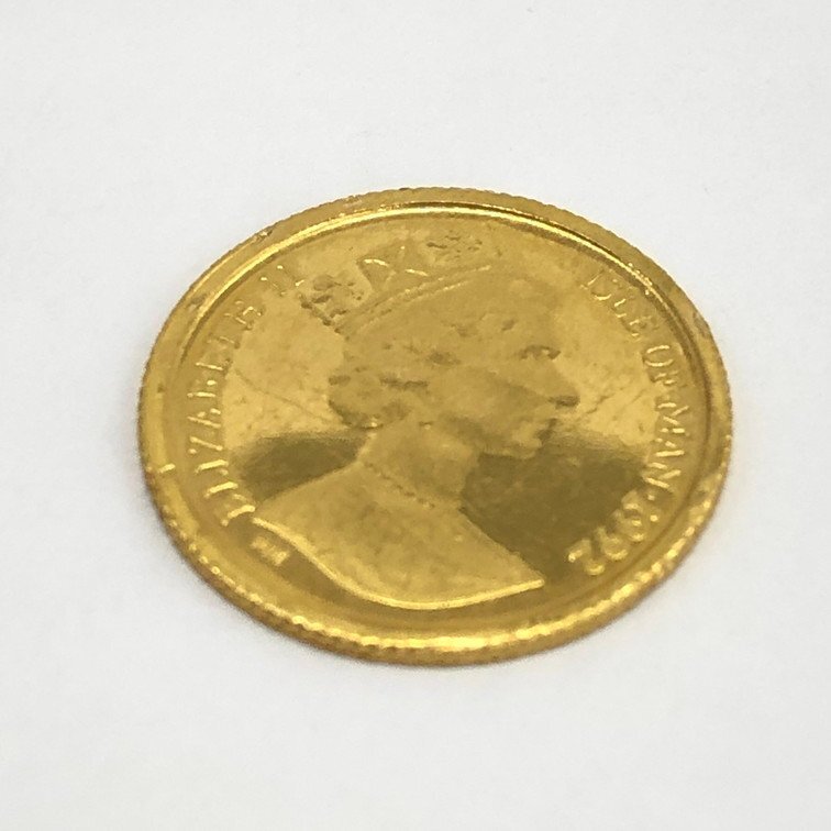 K24 gold money Man island cat gold coin 1/25 ounce weight 1.3g[CCAY8011]