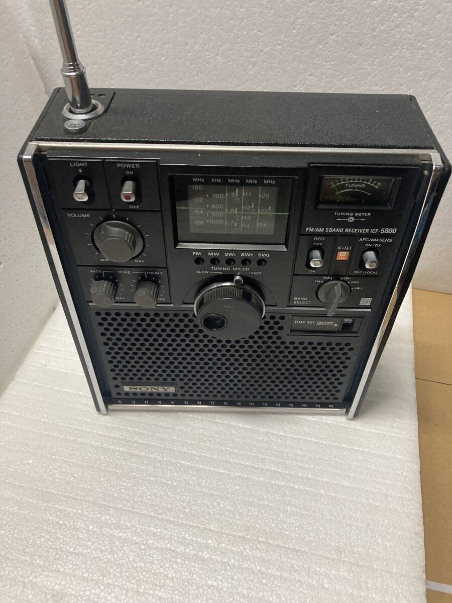 SONY 5BAND ラジオ ICF-5800 スカイセンサー 昭和レトロ★中古品★7MHzアマチュア無線受信できました。AM放送★FM放送受信できました。_画像1