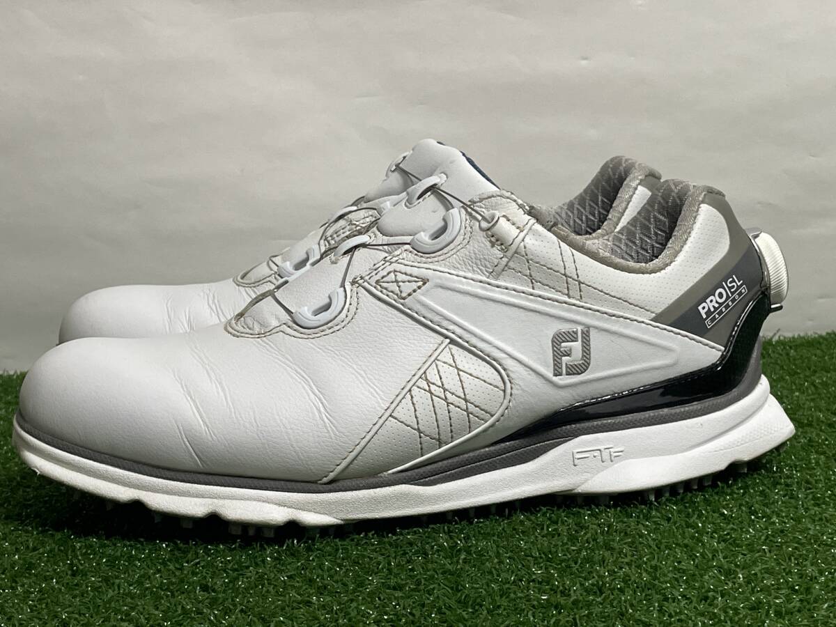 FootJoy フットジョイ PRO SL CARBON プロエスエルカーボン スパイクレスゴルフシューズ ホワイト 25.0cm_画像2