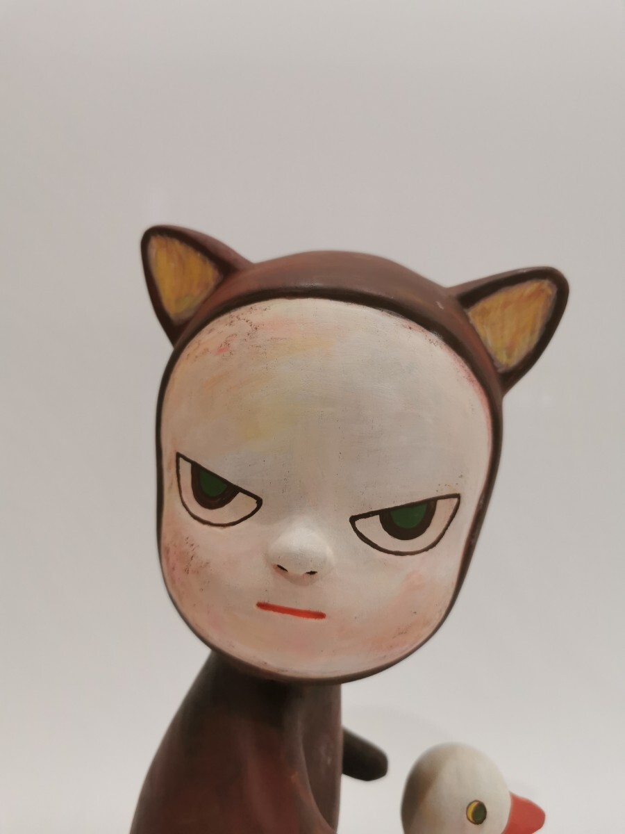 【模写】奈良美智 Yoshitomo Nara Harmless Kitty 木 フィギュア acrylic on wood 28CM_画像2