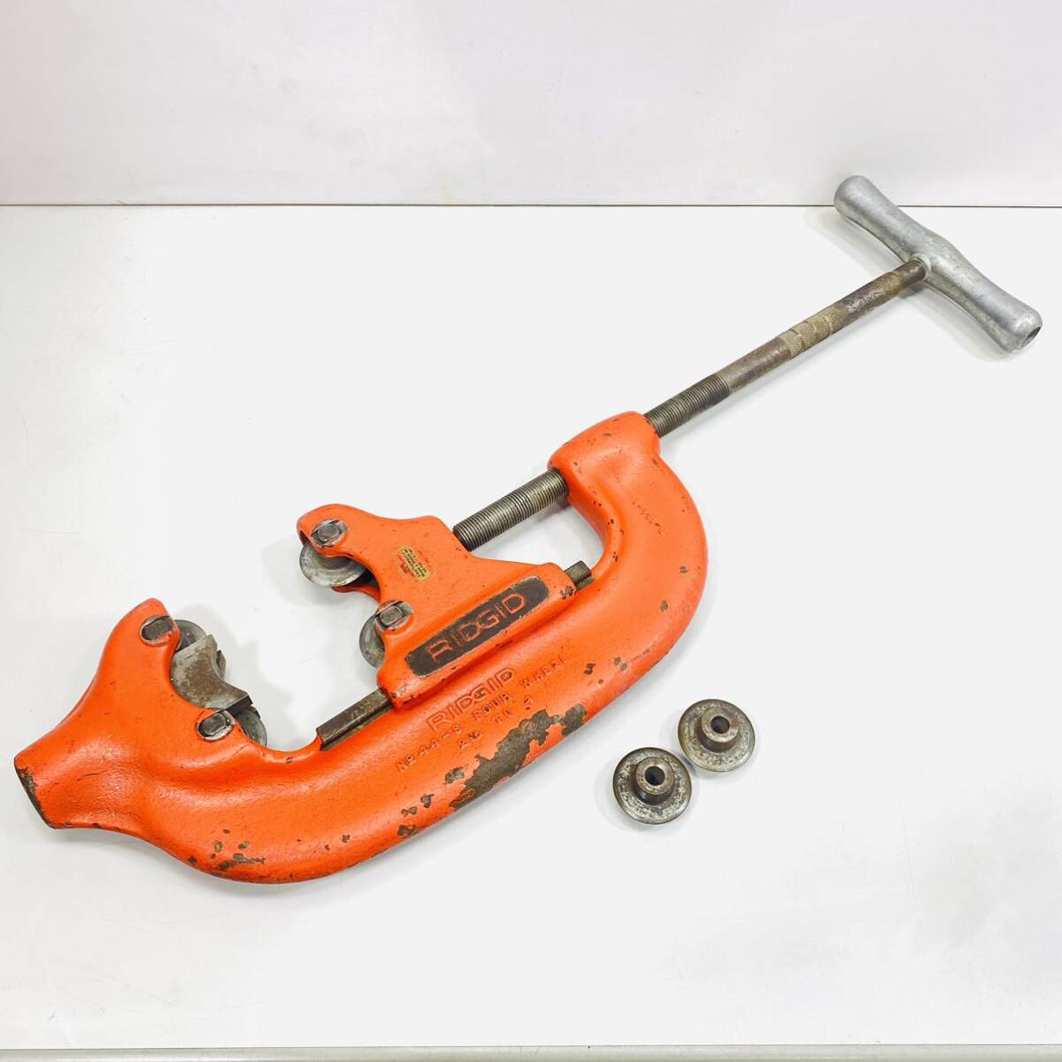 [240315-16][ secondhand goods ] rigid RIDGID 44-S powerful type 4 sheets blade pipe cutter razor 2 piece F-229 change blade type tube cutter copper tube piping cutting 